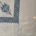 Clay Yemeni embroidered shmagh keffiyeh - draped view | Ghutrah