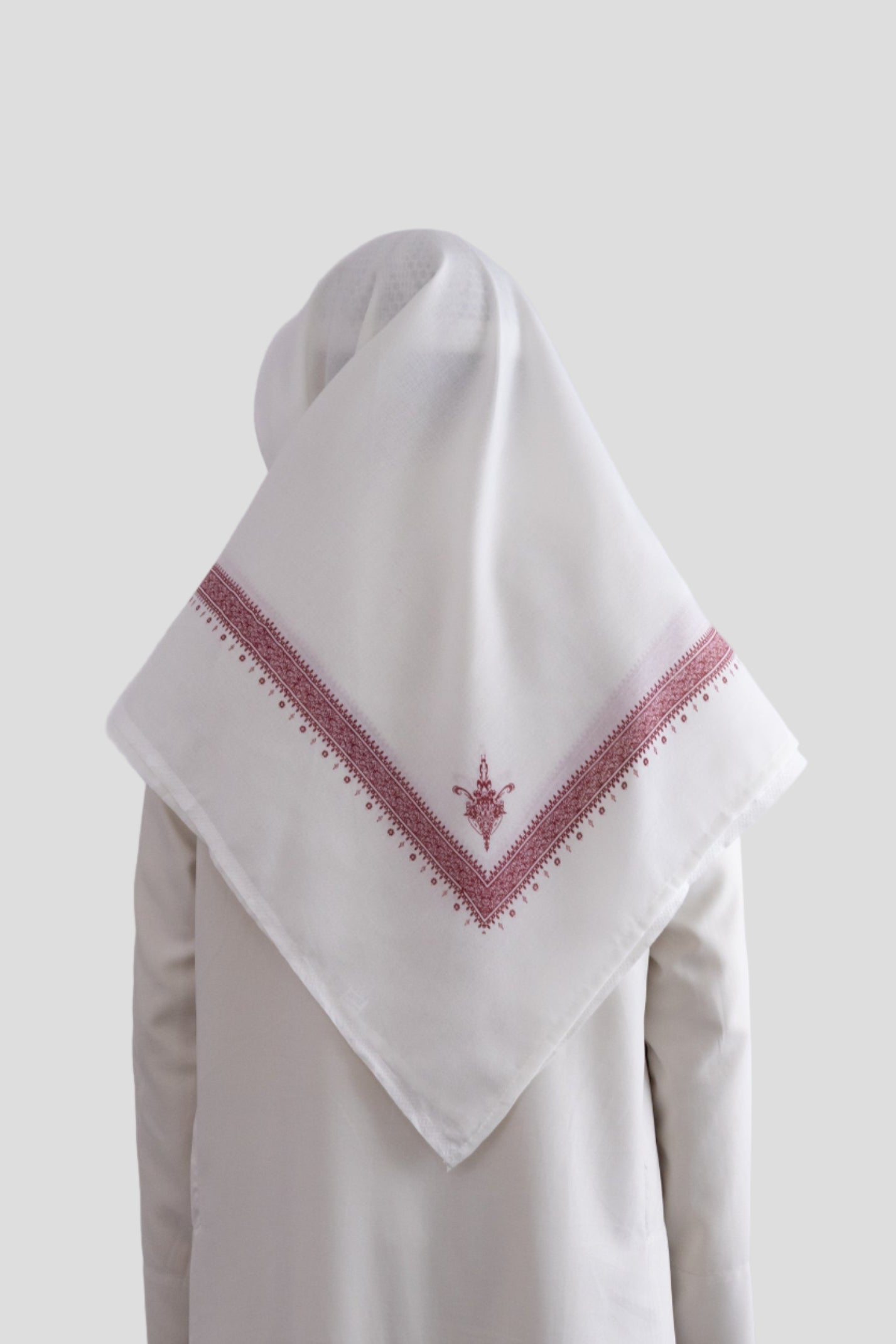 WHITE/DARK RED SHMAGH