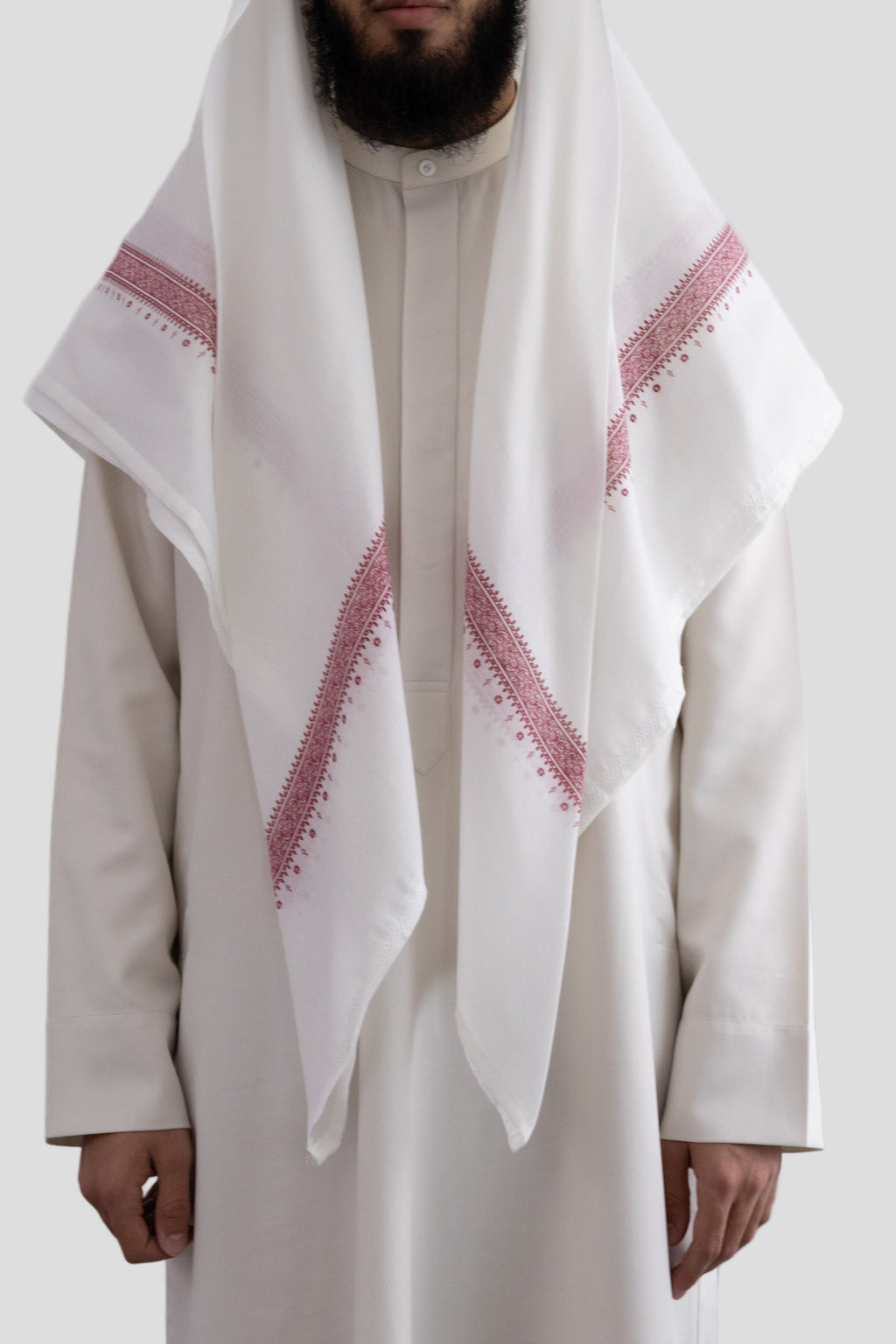 WHITE/DARK RED SHMAGH